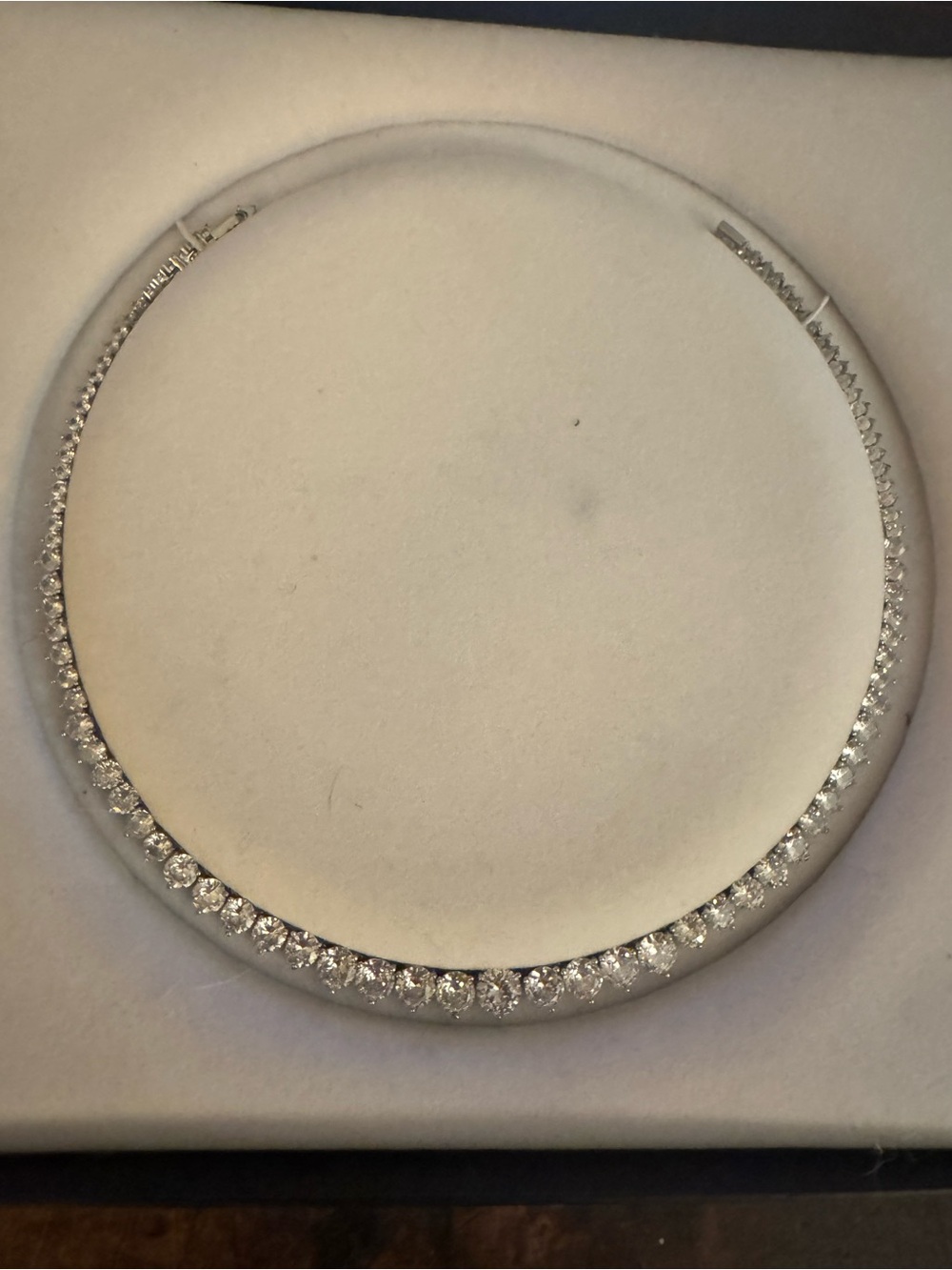Classic White CZ Tennis Necklace - Sterling Look